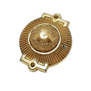 Victorian Era Gold Filled Chased Domed Brooch Watch Fob (A2980)